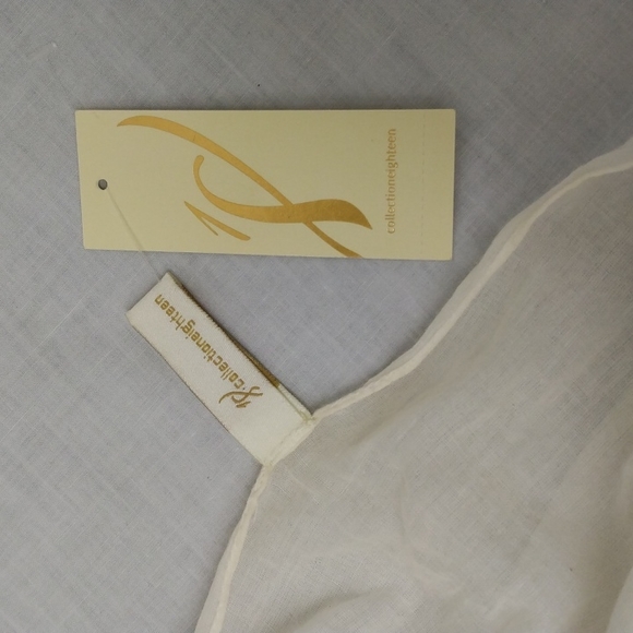 Collection 18 100% Cotton Off White Top Cover Up With Lacy Hem - Picture 8 of 10